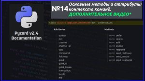 Основные аргументы и методы контекста. Доп материалы. Разработка Discord ботов №14