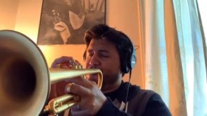 Trumpet player Michael Rodriguez with his Tumultus trumpet made by Martin Böhme
