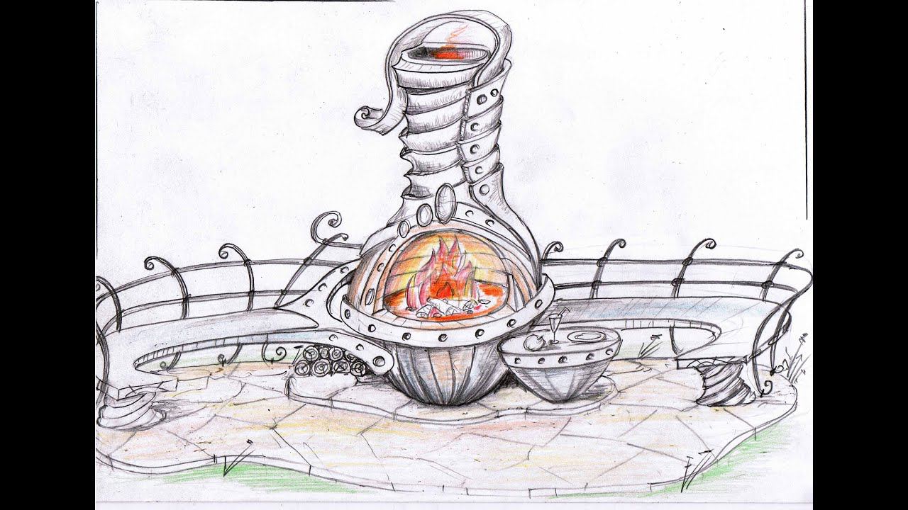 зона барбекю,изготовление трубы камине. маятник для того чтоб убедить заказчика заплатить деньги.