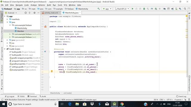 Insert data firebase android