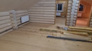 Система отопления в бревенчатом доме. Трубы из нержавеющей стали,  панельные и напольный радиаторы.