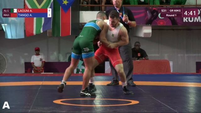 Round 1 GR - 60 kg: A. LAOUNI (ALG) v. A. TANGO (MAR) смотреть онлайн