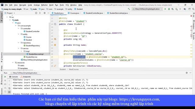 Bài 16: Hướng dẫn chi tiết @ManyToMany trong lập trình Spring смотреть онлайн