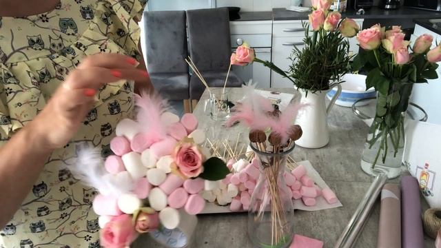 Мастер-класс сладкий букет/букет из маршмэллоу/собираем букет/букет своими руками смотреть онлайн