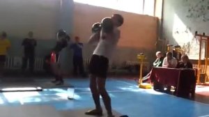 Толчок двух гирь по 24 кг Соревнования  Pushing two weights