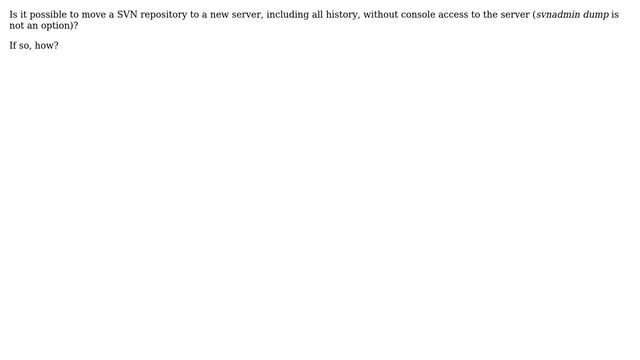 Move SVN Repository without Console Access смотреть онлайн