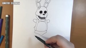 How to draw Sinister Bonnie, FNaF, Как нарисовать Синистер Бонни, ФНаФ