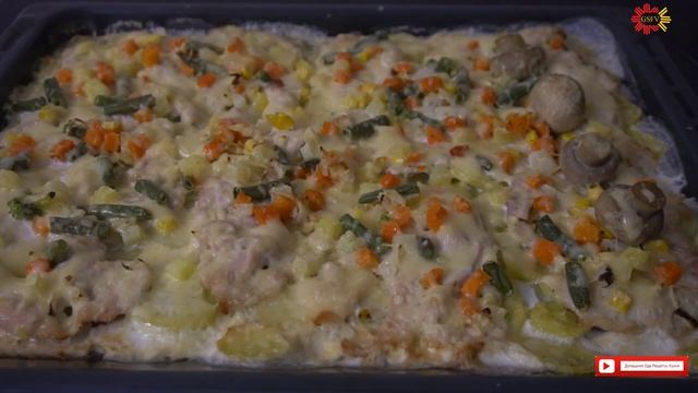 Запеченный картофель с овощами в духовке. Очень вкусное блюдо. Домашняя еда Кухня Рецепты