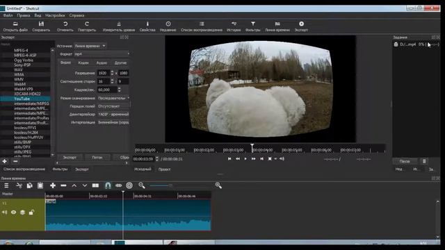 Как сделать видео выпуклым видеоредактором Shotcut