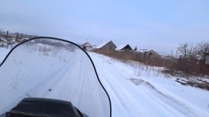 Выезд на снегоходе с двигателем от автомобиля. 4 такта это конечно мощь!!!