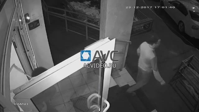 Камера видеонаблюдения на входе в помещение, камера AVC-7600 (ночной режим) смотреть онлайн