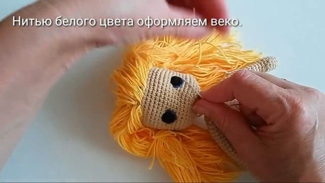 Амигуруми: мастер-класс и схема Куклы Сони. Часть 8. Голова и волосы. Оформление личика.
