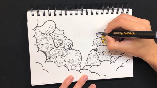 Brawl Stars . Рисую героев из Brawl Stars . Тестирую маркеры от "Невская палитра" смотреть онлайн
