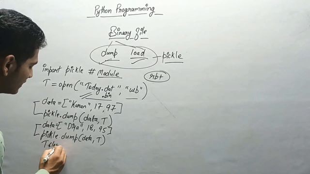 File Handling - Binary file | pickle load dump | Python Programming | Edutainment #31
