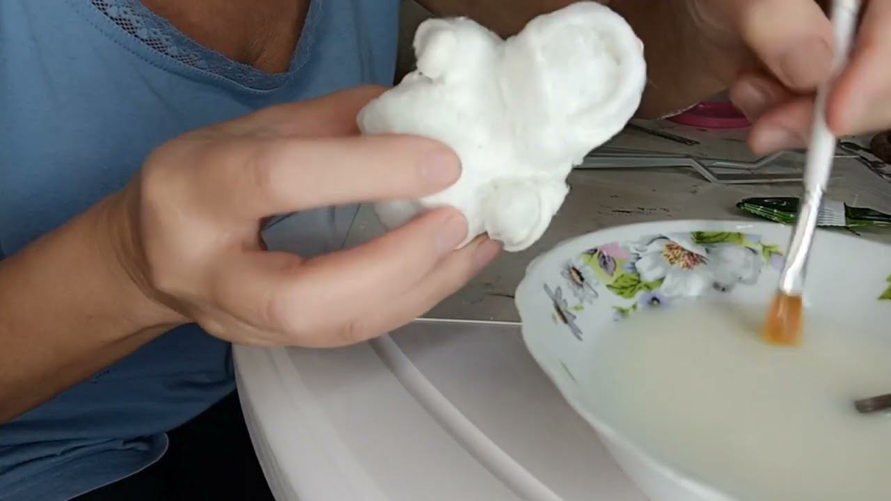 Делаю клей из крахмала для ватной игрушки