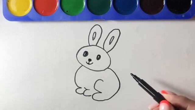 Как нарисовать зайчика легко и просто / paint a bunny