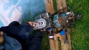 Работа стационарного лодочного мотора см557л