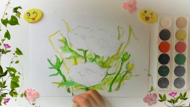 РИСУЕМ КРАСНЫЕ МАКИ АКВАРЕЛЬЮ (простой урок живописи) смотреть онлайн