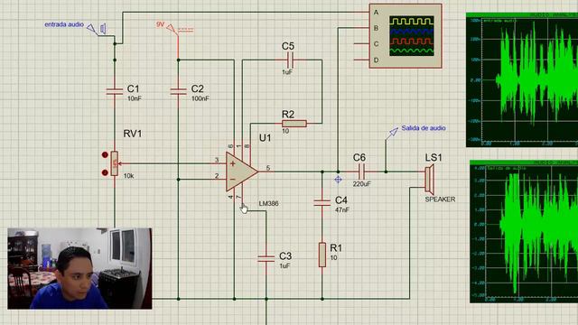 Amplificador de Audio Proteus смотреть онлайн