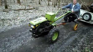 Мотоблок Зубр 012 через адаптер тянет автоприцеп