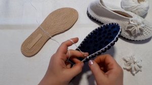 балетки вязаные крючком.как обвязать подошву