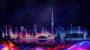 Фантастический город в звездном ночном небе под музыку Elektronomia - Sky High .mp4