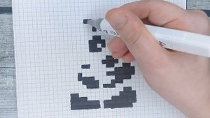 Как рисовать по клеточкам - ПАНДУ С БАМБУКОМ / Рисунки по клеточкам - большая панда Лайк АРТ