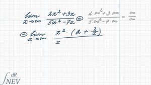 Как найти предел функции (2x^2 + 3x)/(5x^2 - 7x) при x, стремящемся к бесконечности?