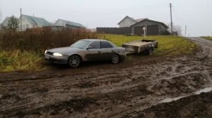 Через грязь с прицепом на Камри