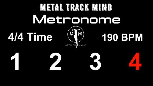 Metronome 4/4 Time 190 BPM visual numbers смотреть онлайн