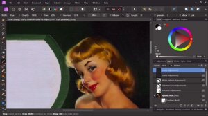 Xzendor7 Photo Retouching Of The Pin Up Girl Illustration Good Looking Using Affinity Photo Editor