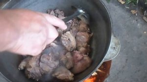 Готовим на природе!  Готовим в казане ! Готовим нутрию на природе! Нутрия самое  диетические мясо!