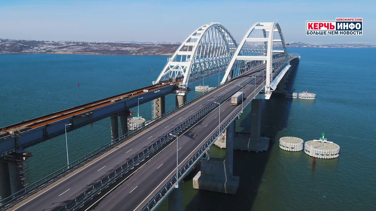 Крымский мост: съемка с квадрокоптера в марте 2019 смотреть онлайн
