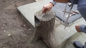 Декоративный пенёк из цемента