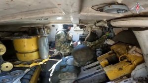 Боевая работа расчёта 152-мм самоходной артиллерийской установки 2С3 «Акация».
