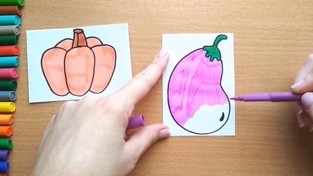 Как нарисовать ОВОЩИ СВЁКЛА ТЫКВА БАКЛАЖАН / мультик раскраска для детей / Нарисуй Ка смотреть онлайн