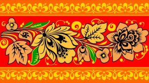 Красная Хохлома Узоры Цветы Background footage 4K VJ Loops