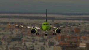А320  S7 Airlines, посадка в аэропорту "Чкаловский" Москва