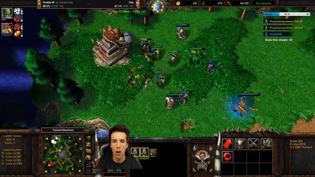 Grubby | "Early Item Finds" | Warcraft 3 | 1.31 | ORC vs HU | Twisted Meadows смотреть онлайн