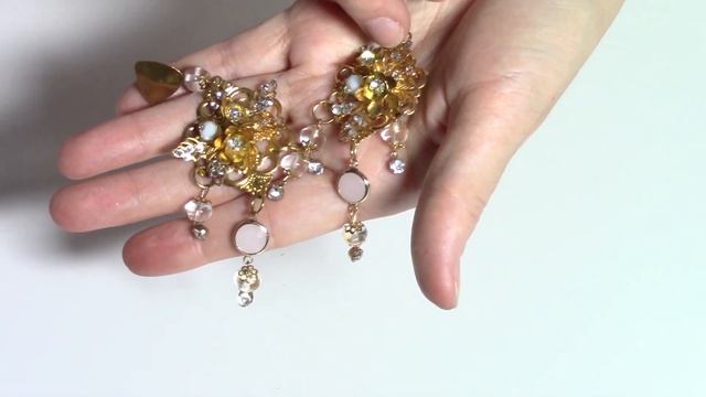 Как сделать свадебные серьги из бусин своими руками | Beaded Earrings Tutorial | DIY
