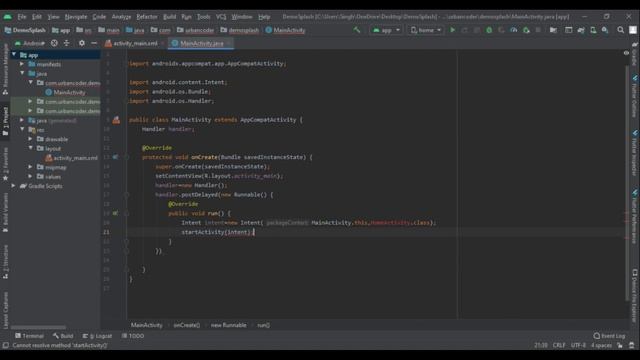 How to create/add splash screen in android studio| Java | 2020 |Android Development.