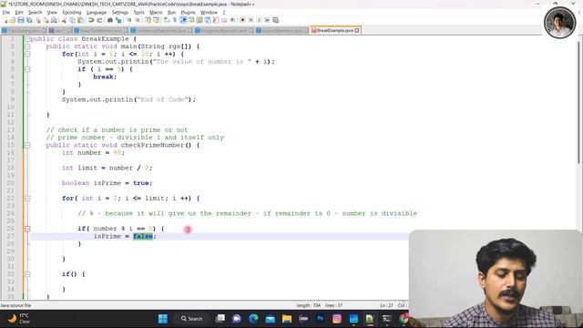 Break and Continue in Java | Check if a number is prime or not #break #continue смотреть онлайн