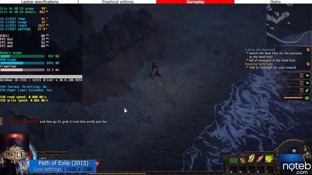 Asus Vivobook OLED (K513) - Path of Exile Gameplay Benchmark (i5-1135G7, Iris Xe) смотреть онлайн