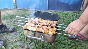 Мангал из фреонового балона в работе!)