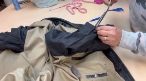 ЗАМЕНА ПОДКЛАДКИ на кожаной куртке  - частично, по низу