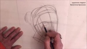 Учебный рисунок гипсовой головы | Для детей 12+ #учебныйрисунокголовы  #гипсы