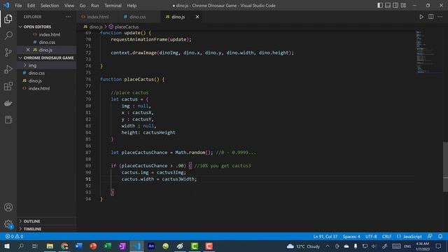 How to code Google Chrome Dinosaur Game in JavaScript HTML CSS смотреть онлайн