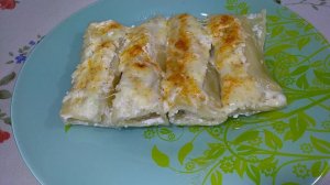 Каннелони с куриным фаршем и зеленью. Красиво и очень вкусно!