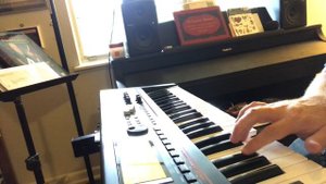 Using the Roland Juno-G synthesizer to create a modern beat.