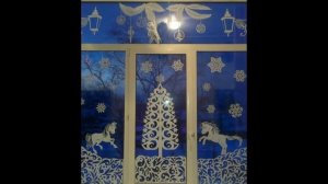 Как красиво украсить окно на новый год с огоньком)))